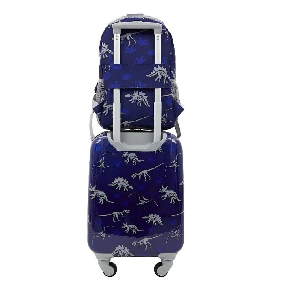 Travelers Club Kid's 4-PCs Carry-On Luggage, Backpack, Lunch Bag, Neck Pillow
